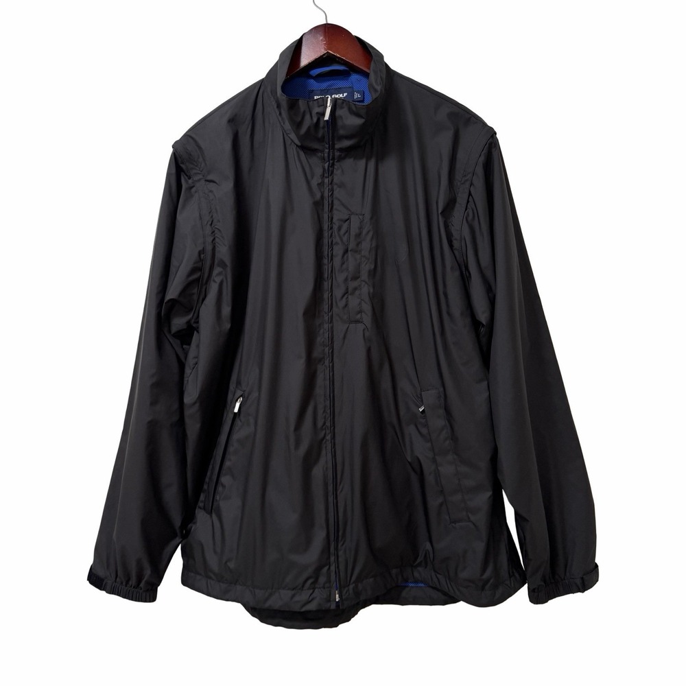 Vintage‎ Polo Ralph Lauren Golf Mens Full Zip Windbreaker Jacket Size L Black